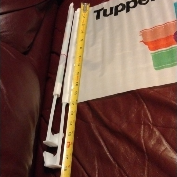 TUPPERWARE Pair/2 Logo Car Flags 12" x 18" in White w/ Bright *TW Brand Products - Picture 6 of 12